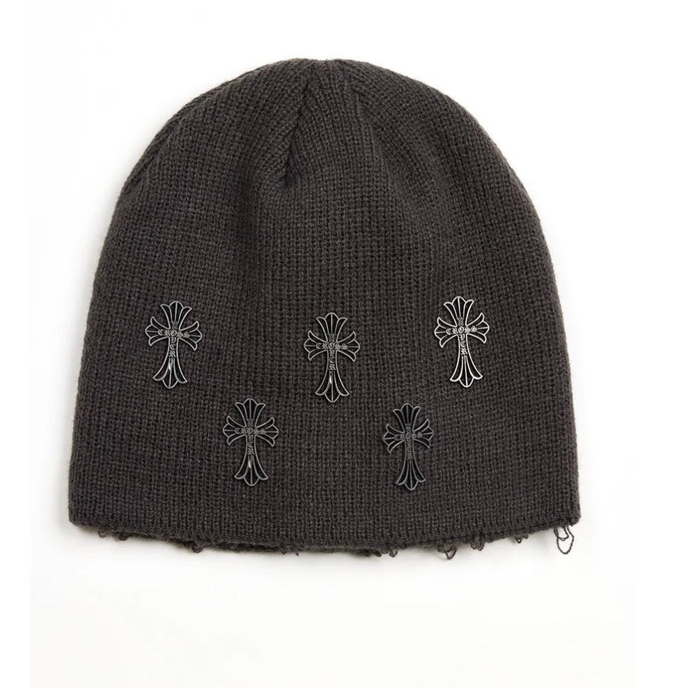 Cross over beanie grey