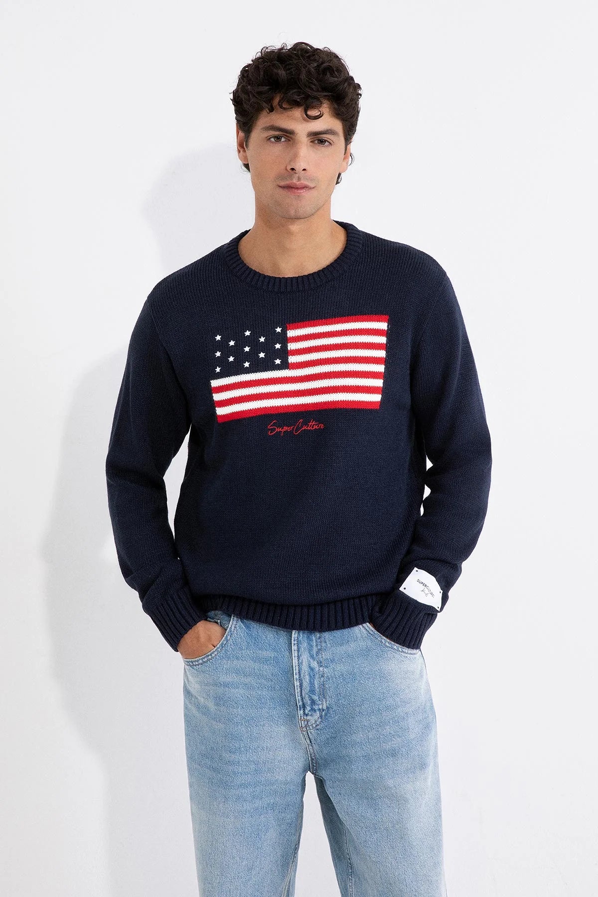 Maglione bandiera USA Blu
