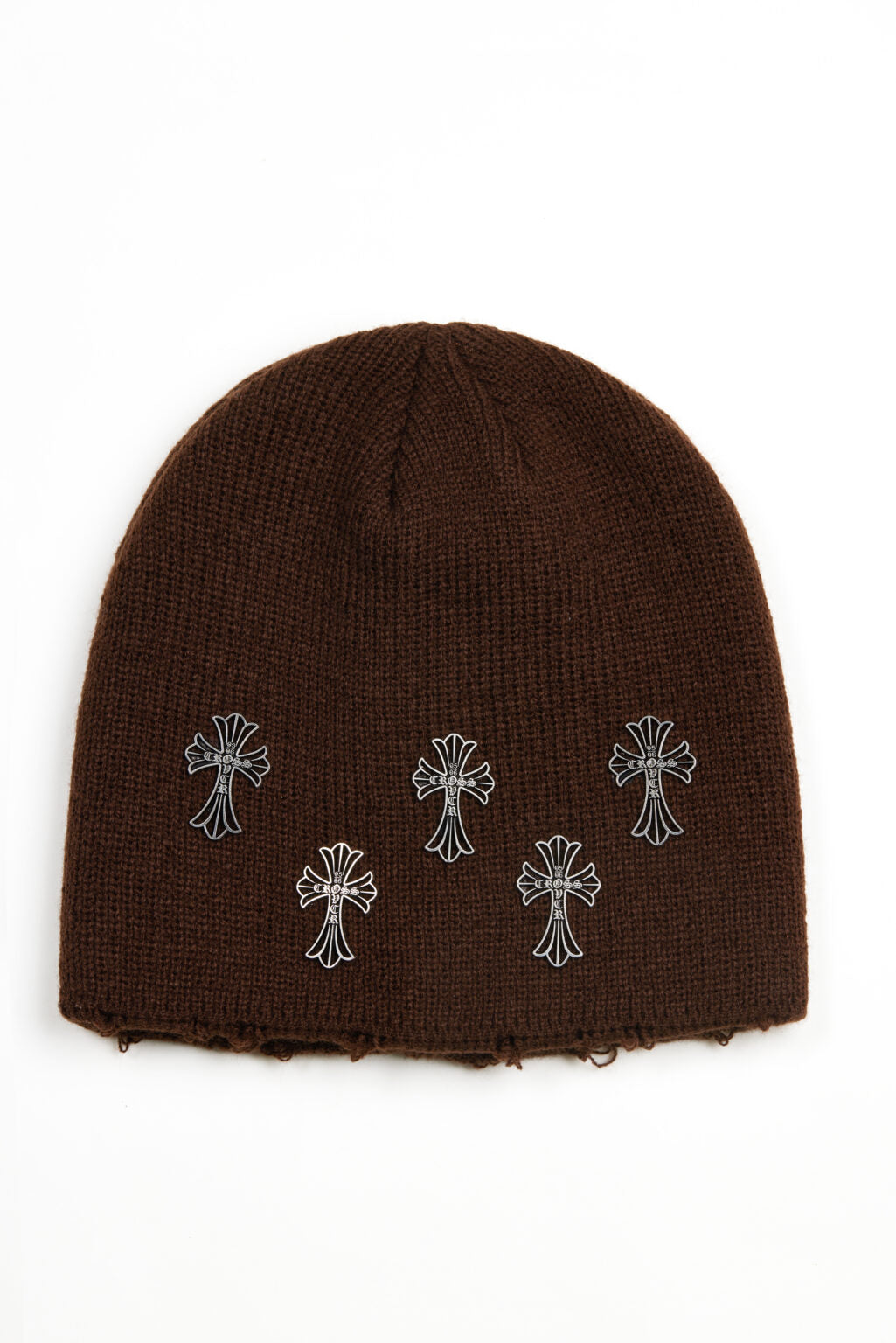Cross over beanie brown
