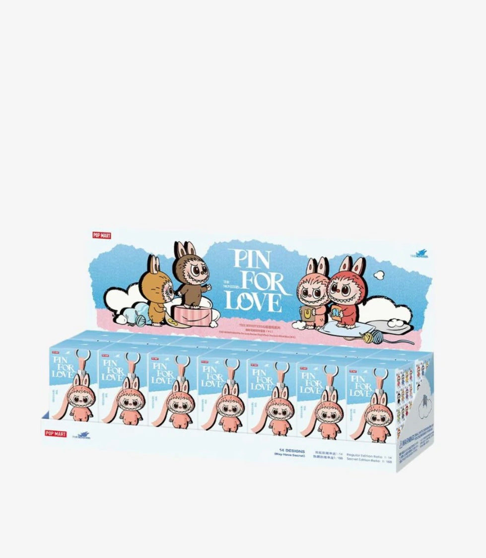 LABUBU THE MONSTERS PIN FOR LOVE SERIES VINYL PLUSH PENDANT (N-Z) (1xBLIND BOX)