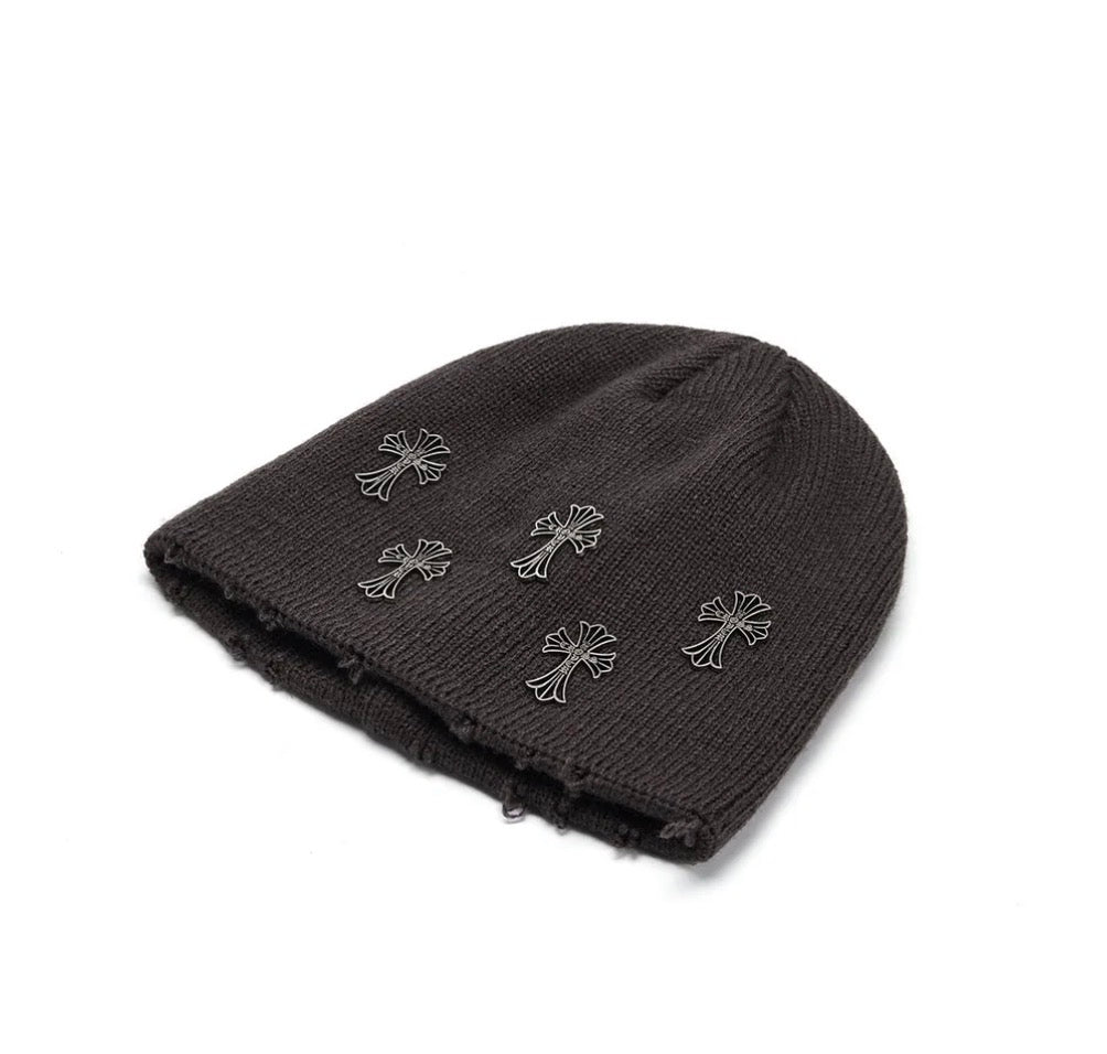 Cross over beanie grey