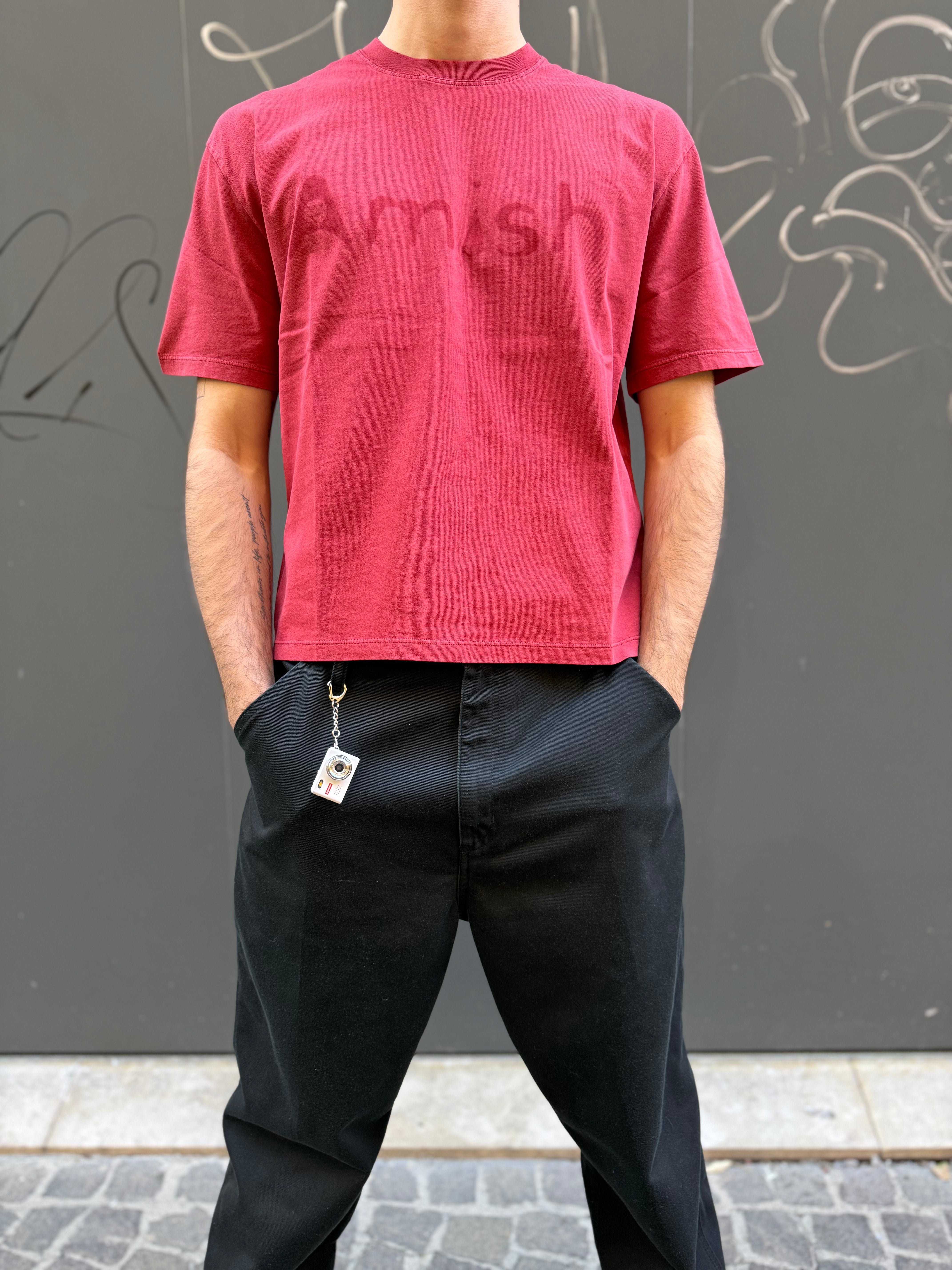 Tshirt Amish Cropped pigment stone red