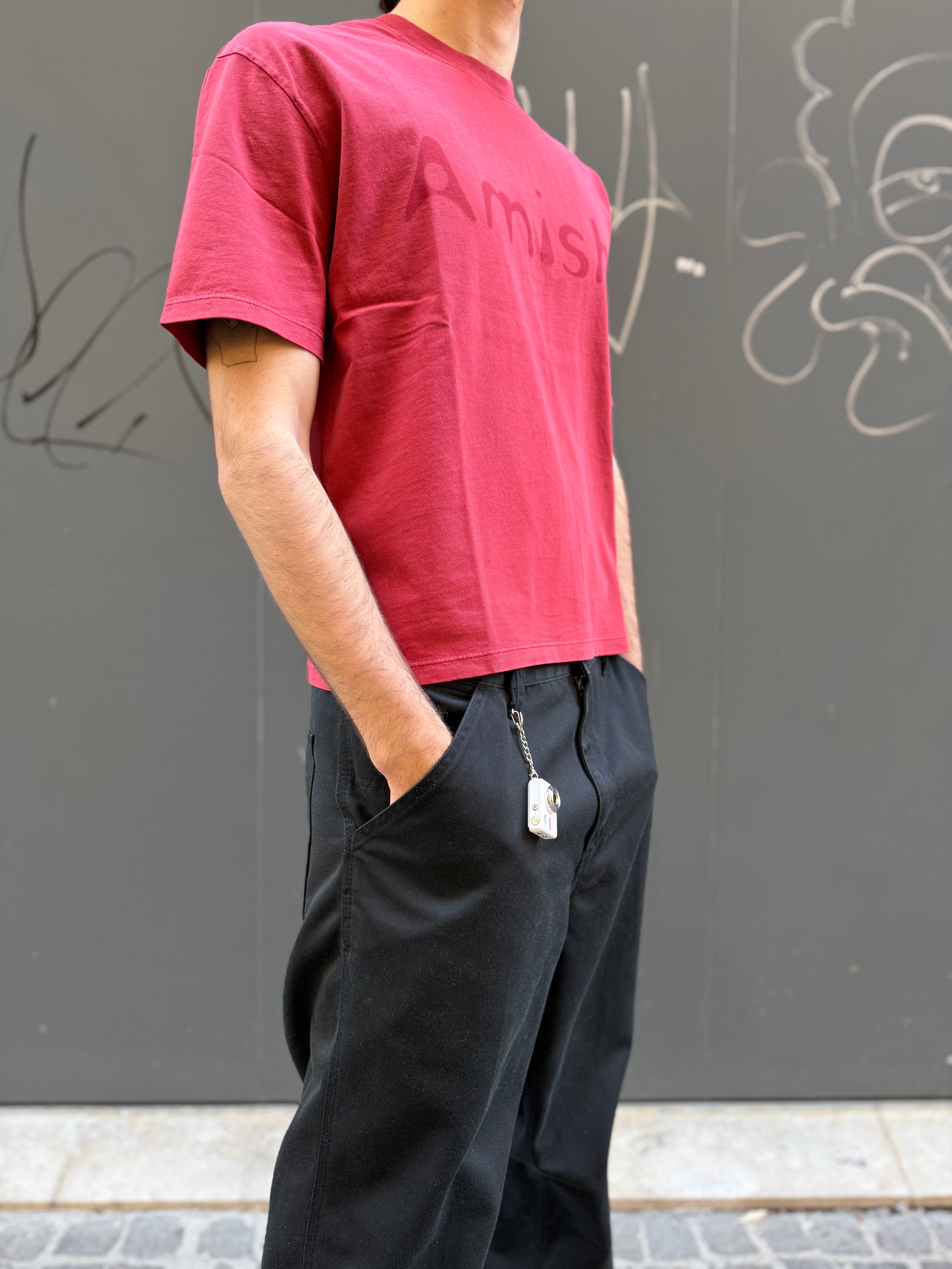 Tshirt Amish Cropped pigment stone red